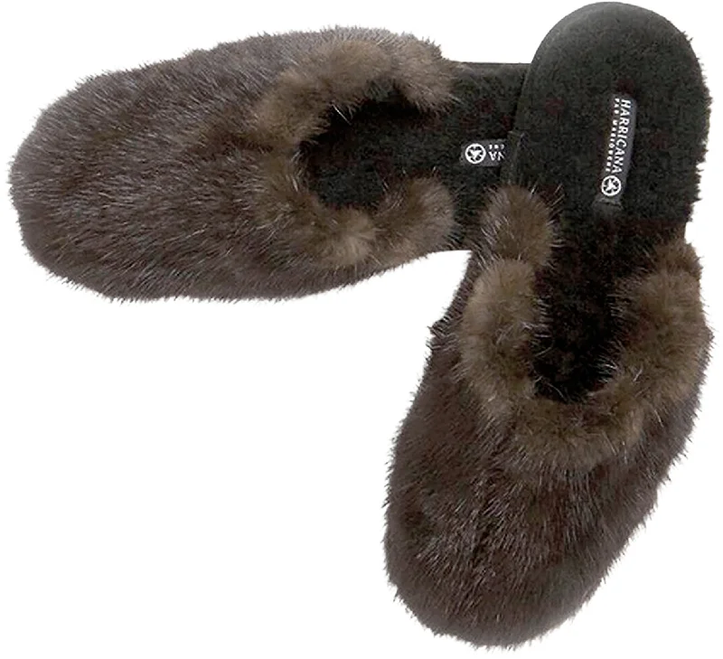 Classic Mink Slippers in Upcycled Fur - Women's|-|Pantoufles en vison classique en fourrure recyclée - Femme