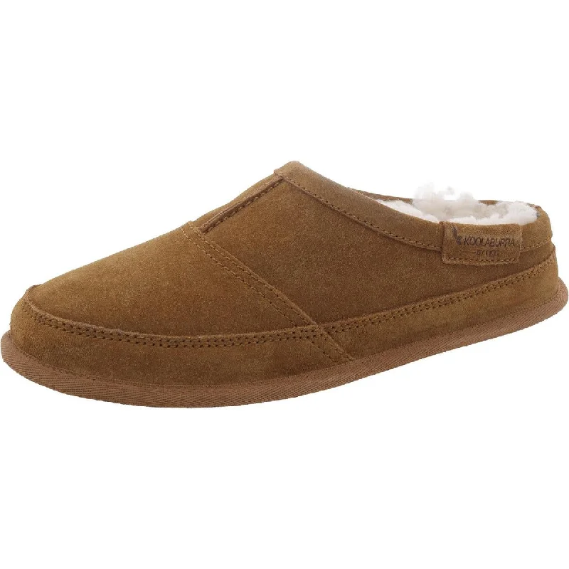 Koolaburra Womens Graisen Suede Faux Fur Moccasin Slippers