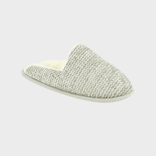 Ladies Grey Chenille Mule