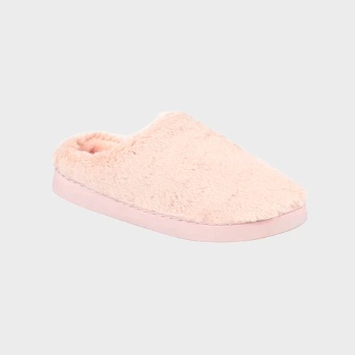 Ladies Pink Supersoft Plush Mule