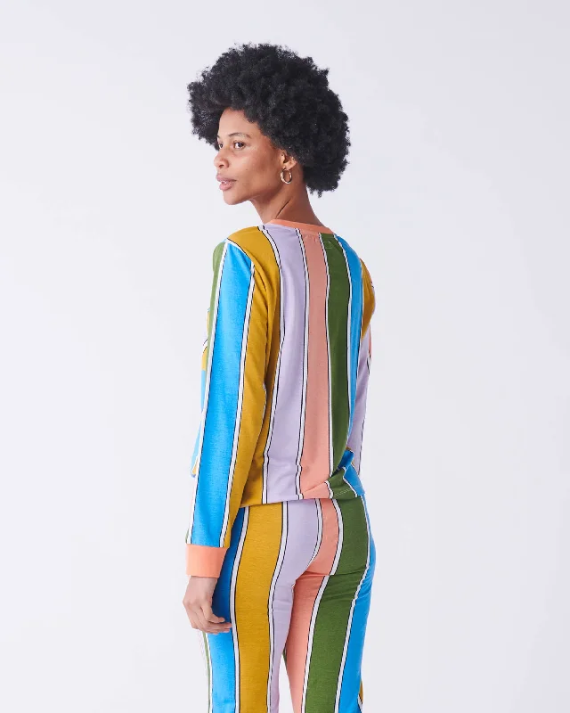 Majorca Stripe Organic Cotton Long Sleeve Pyjama Top