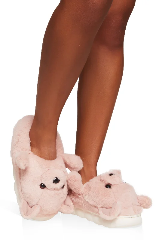 Teddy Bear Faux Fur Slippers