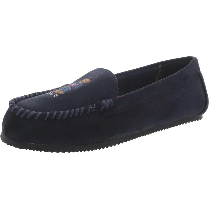 Polo Ralph Lauren Womens Dezi Faux Fur Slip On Loafer Slippers