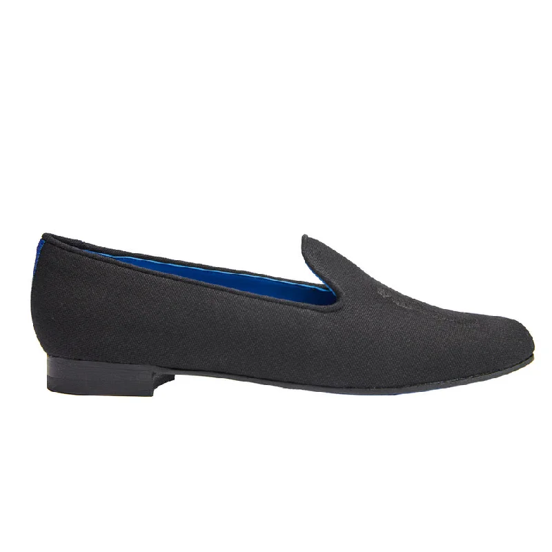 Slipper in Black with Black Logo