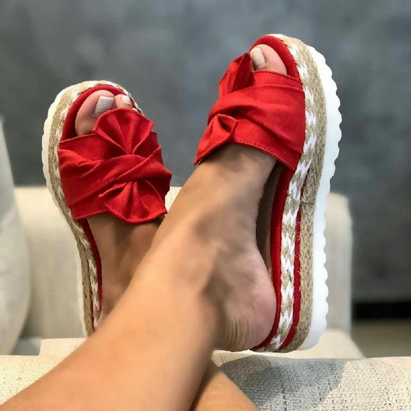Slippers Women Slides Summer Bow Summer Sandals Bow-Knot slippers with thick soles platform Female Floral Beach Shoes Slippers Women Slides Summer Bow Summer Sandals Bow-Knot slippers with thick soles platform Female Floral Beach Shoes