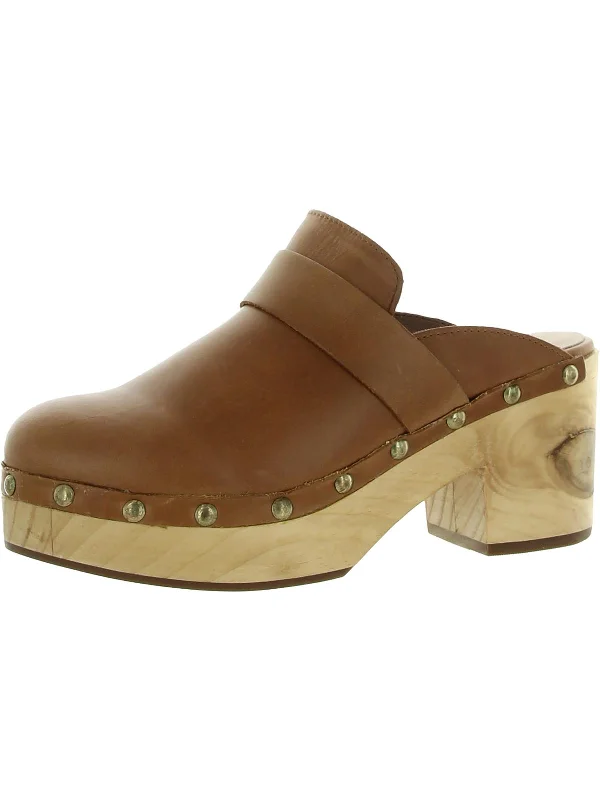 Soho Womens Leather Platform Clogs