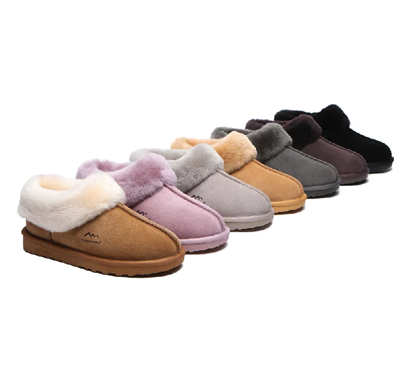 TARRAMARRA® UGG Slippers Premium Sheepskin Wool Collar Ankle Hana