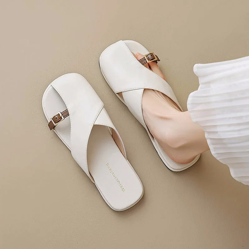 Women Summer Minimalist Flat Casual Slides Sandals