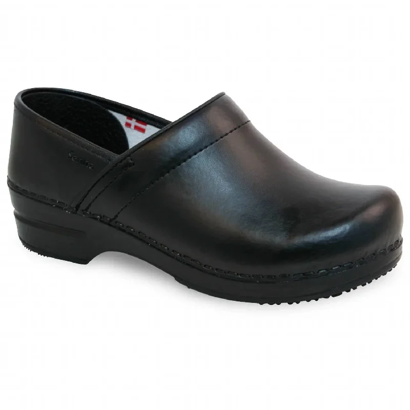 Women's Aubrey Smart Step Professional Clog In Pu Leather Black