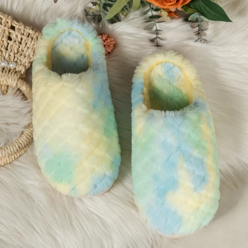 Women's Cozy Slippers, Thick Sole, Warm Cotton, Casual Couples Home Indoor Slippers, Fabric Lining, Rubber Sole, Solid Color, Plush Fabric