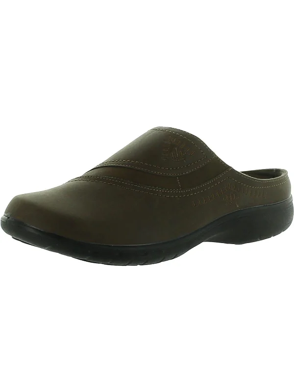 Womens Faux Leather Slip On Clogs