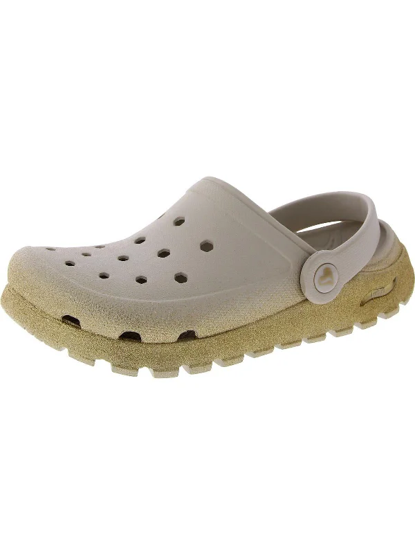 Womens Glitter Slip On Clogs