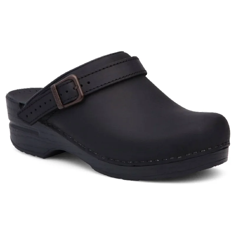 Women's Ingrid Mule - Medium Width In Black Oiled