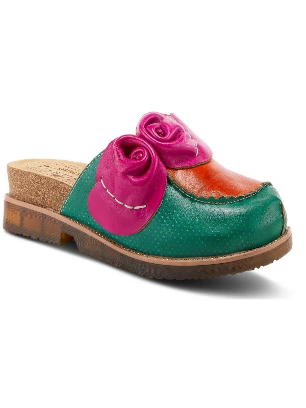 Womens Leather Cork Clogs