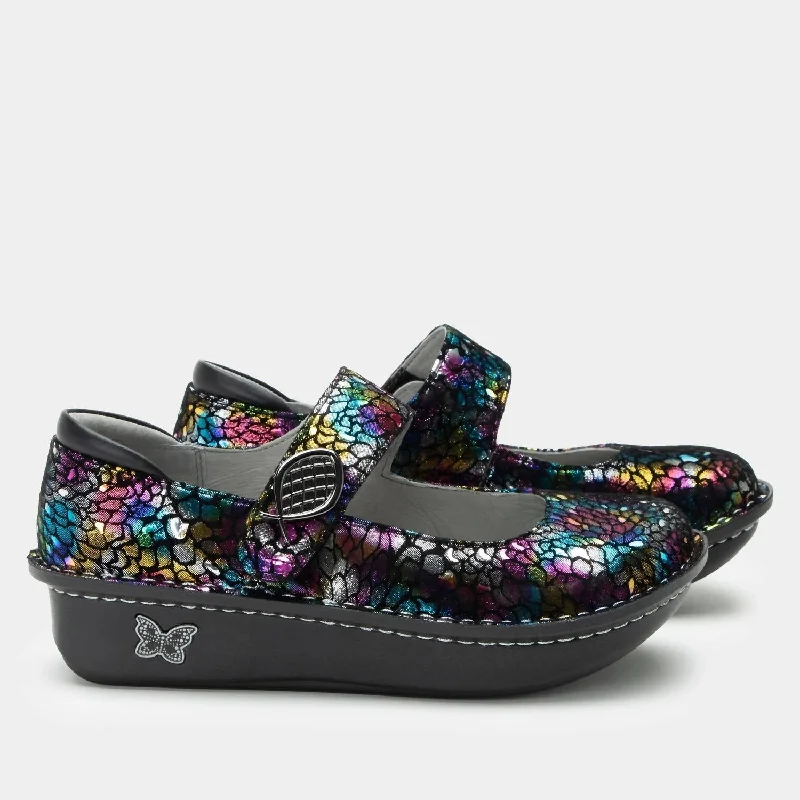 Women's Paloma Mary Jane Leather Shoes - Medium Width In Minnow Rainbow