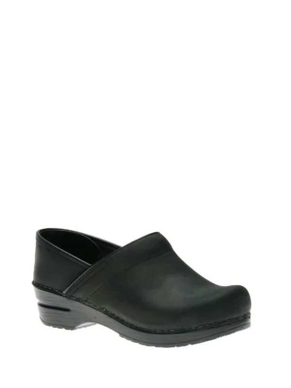 Women's Professional Clog In Black Oiled