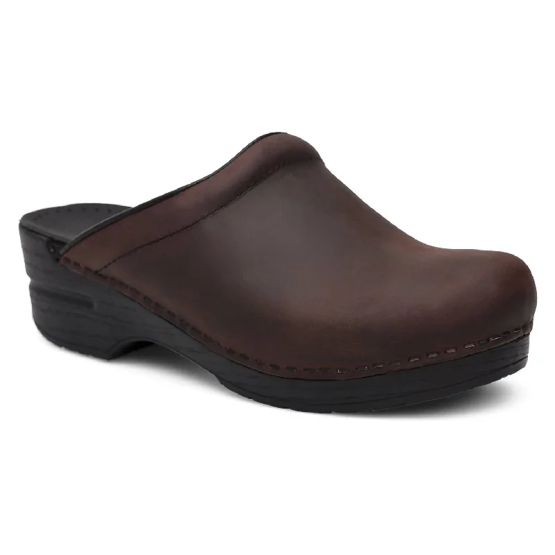 Women's Sonja Mule - Medium Width In Antique Brown/black