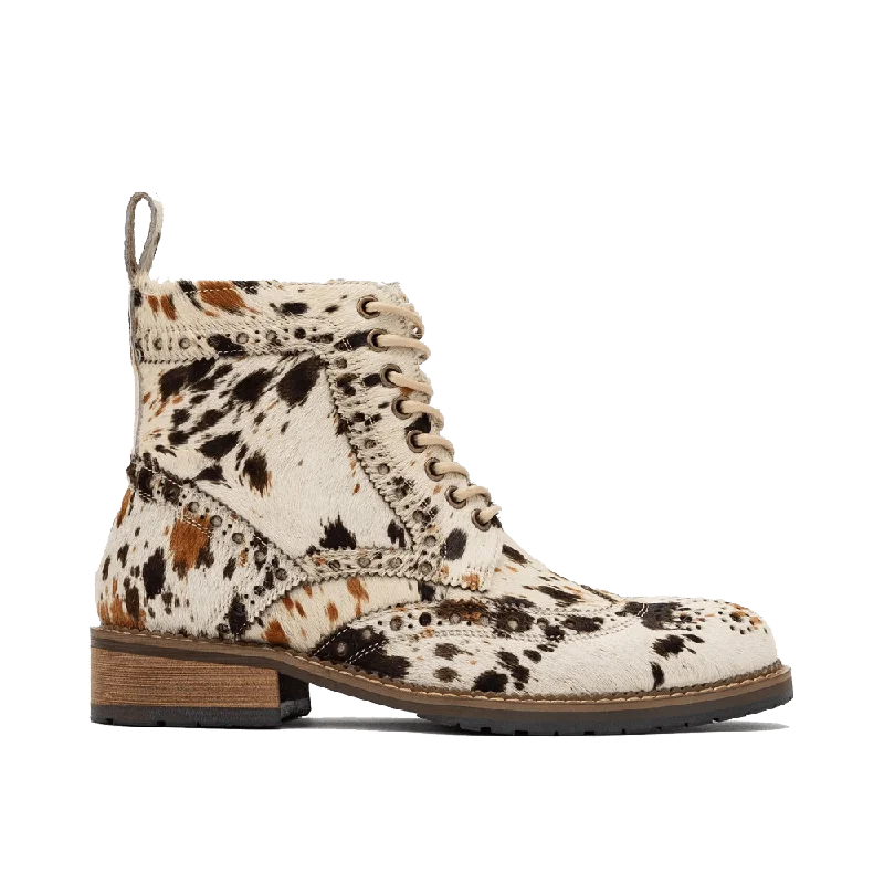 Ms. Belmont Appaloosa Wingtip Combat Boots